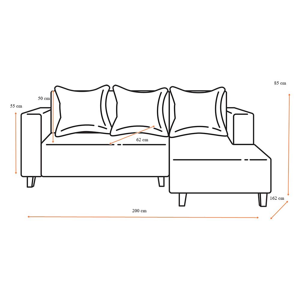โซฟาเข้ามุมขวา AS FURNITURE LOFT LLBWU42 สีน้ำตาล