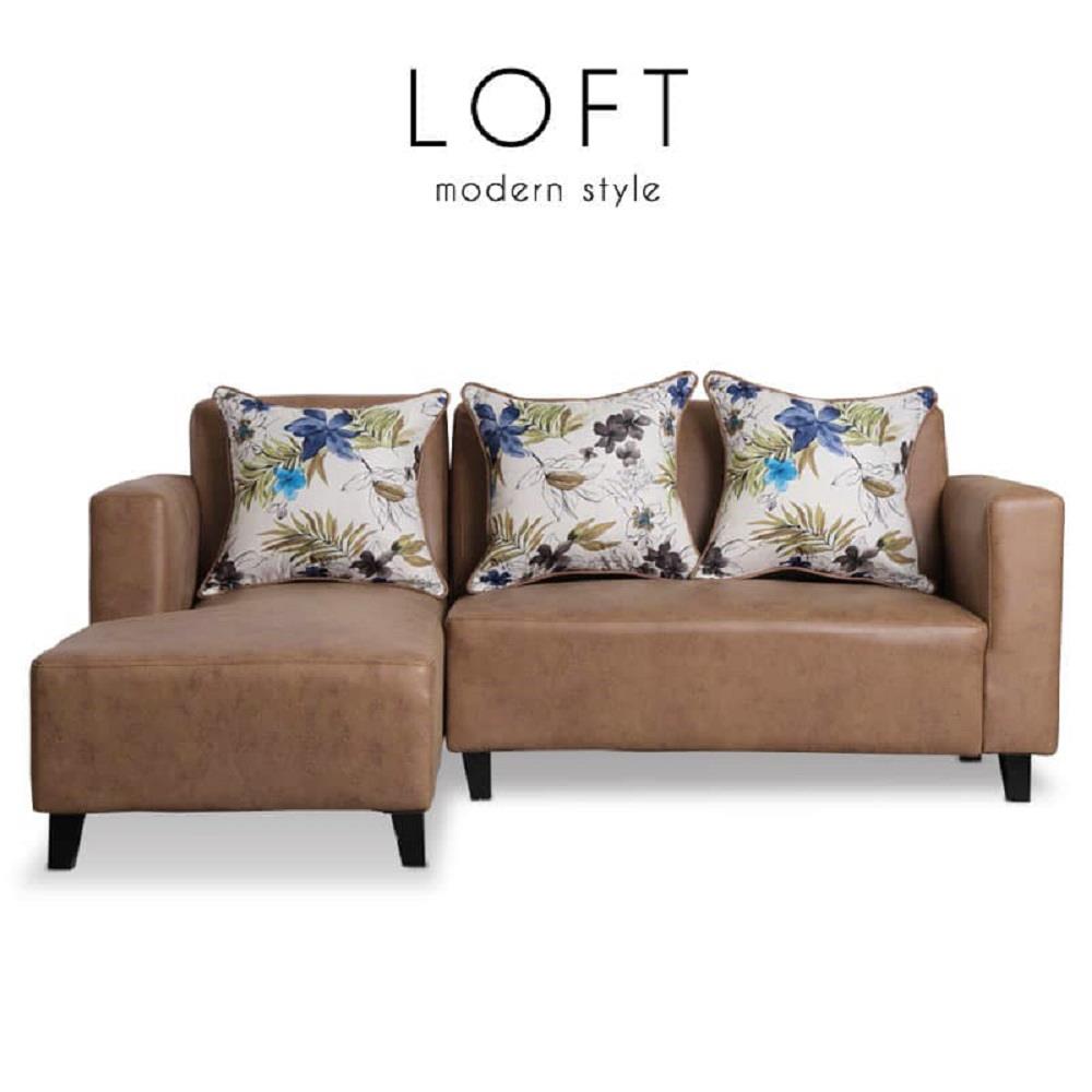 โซฟาเข้ามุมซ้าย AS FURNITURE LOFT RLBWU43 สีน้ำตาลอ่อน