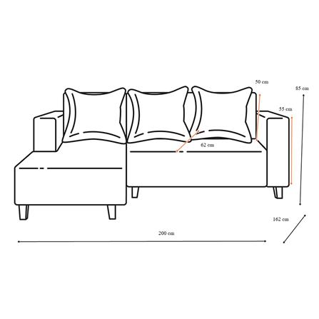 โซฟาเข้ามุมซ้าย AS FURNITURE LOFT RLBWU43 สีน้ำตาลอ่อน_6