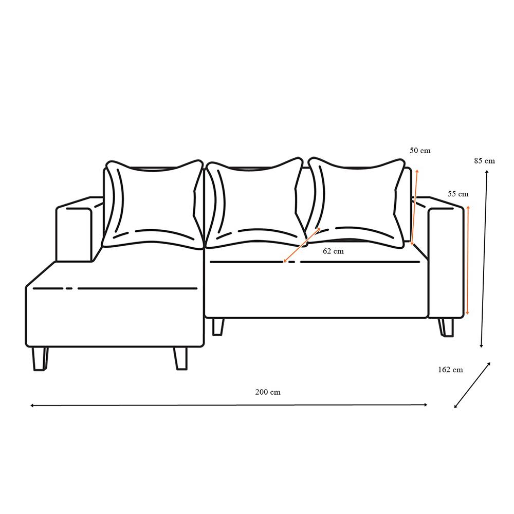 โซฟาเข้ามุมซ้าย AS FURNITURE LOFT RLBWU42 สีน้ำตาล