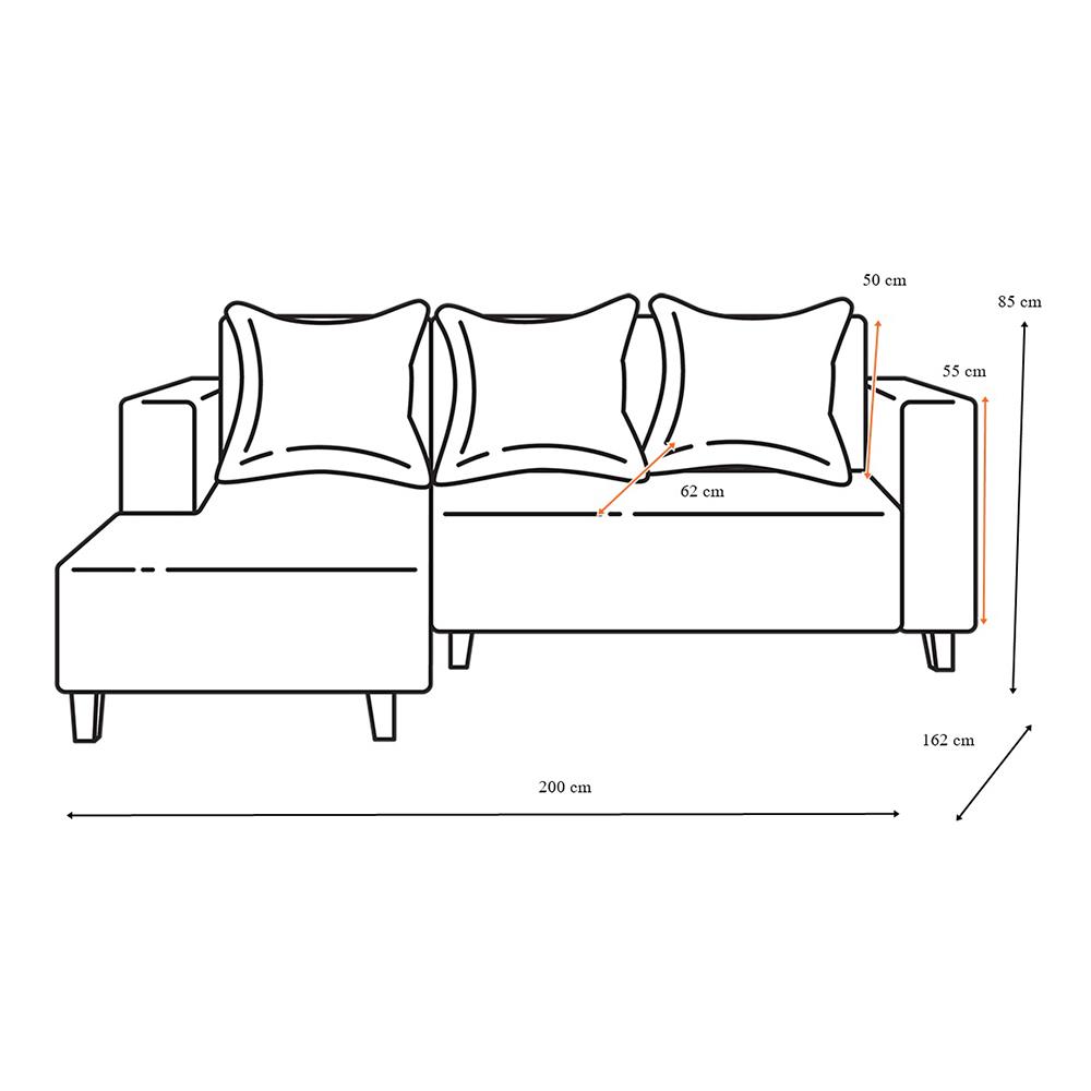 โซฟาเข้ามุมซ้าย AS FURNITURE LOFT RCBLC94 สีฟ้า