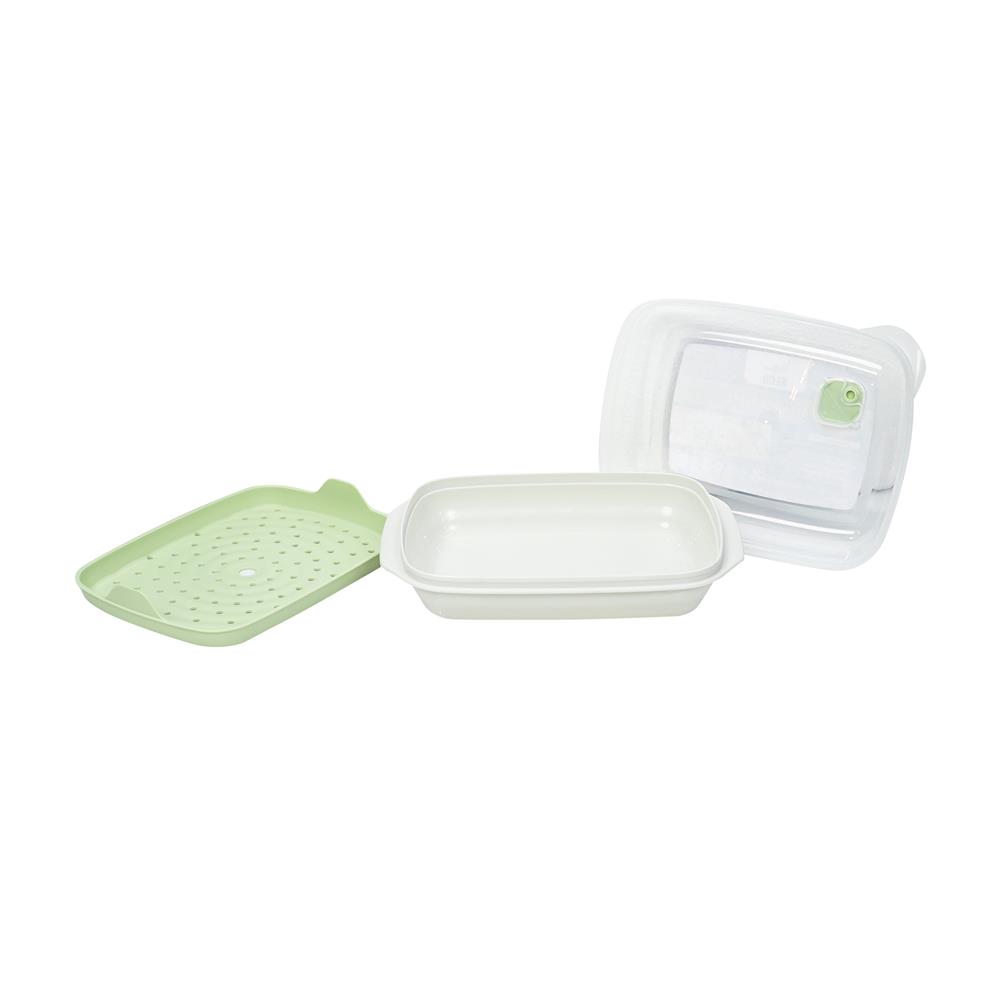 ชุดภาชนะไมโครเวฟที่นึ่งอาหาร KECH OLIVE 1.7 ลิตร