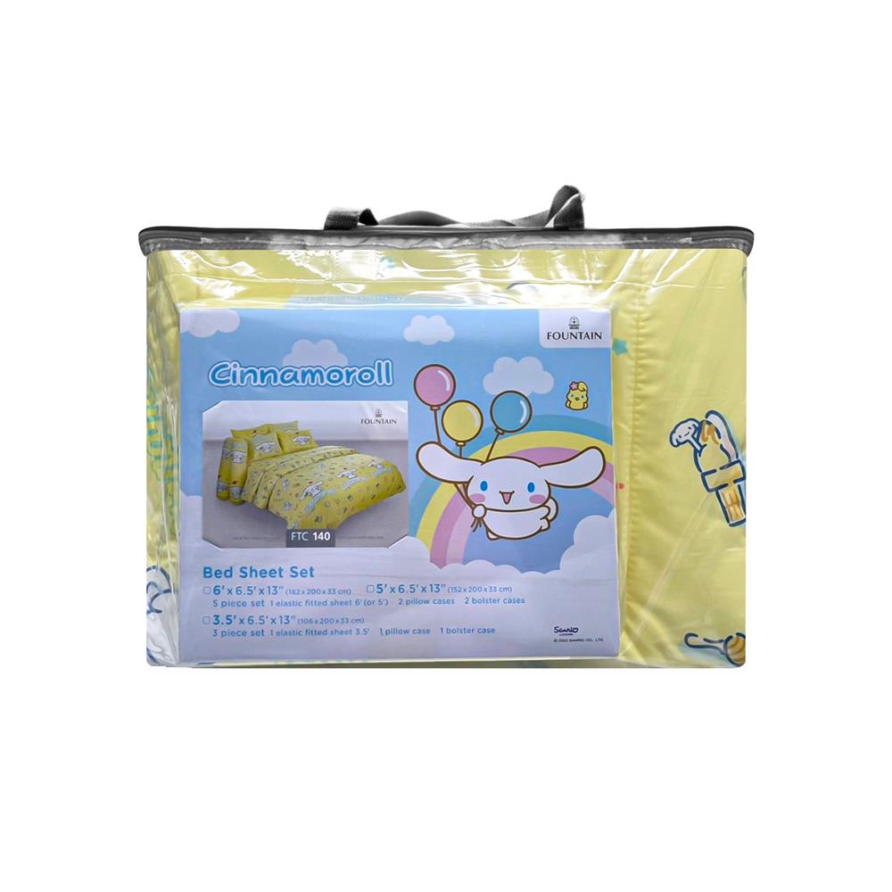 ชุดผ้าปูที่นอน 3.5 ฟุต 4 ชิ้น FOUNTAIN CINNAMOROLL 70211FTC140