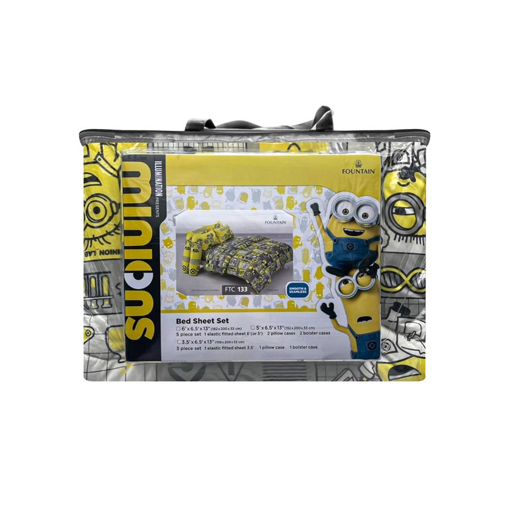 ชุดผ้าปูที่นอน 3.5 ฟุต 4 ชิ้น FOUNTAIN MINIONS 70211FTC133