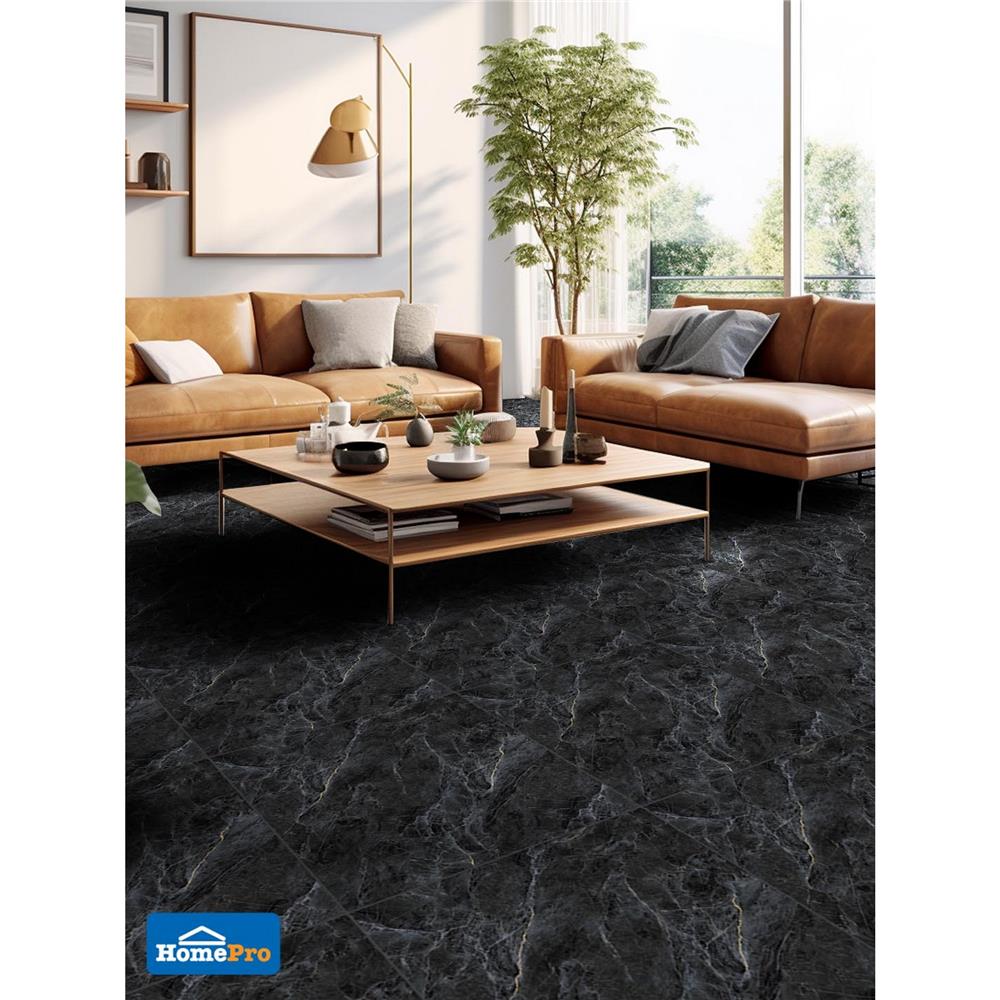 กระเบื้องพื้นพอร์ซเลน 60x60 ซม. TARA แม็กนัส ดำ A 1.44 ตร.ม.