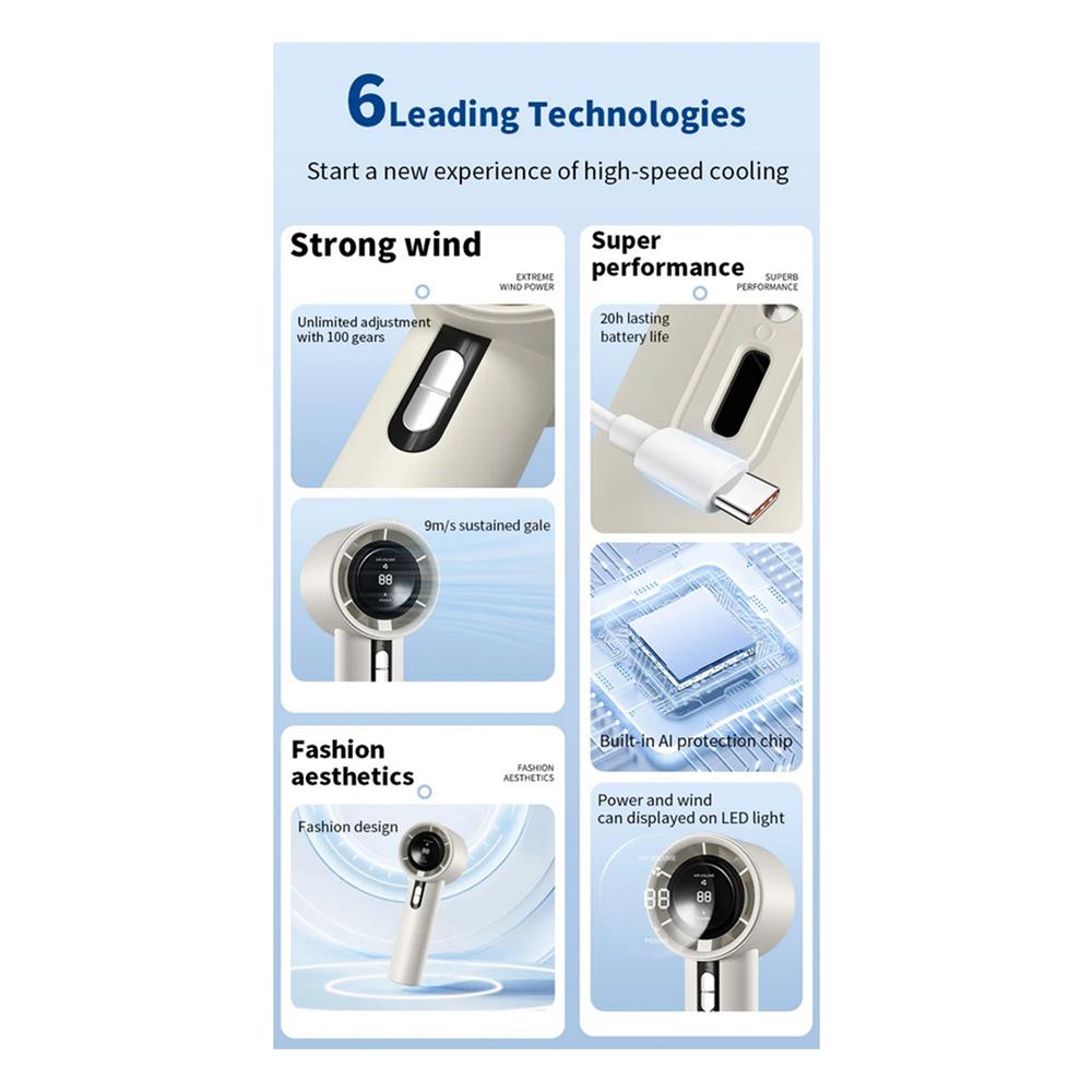 พัดลมพกพา 2 นิ้ว HANDHELD FAN WX-638 สีขาว