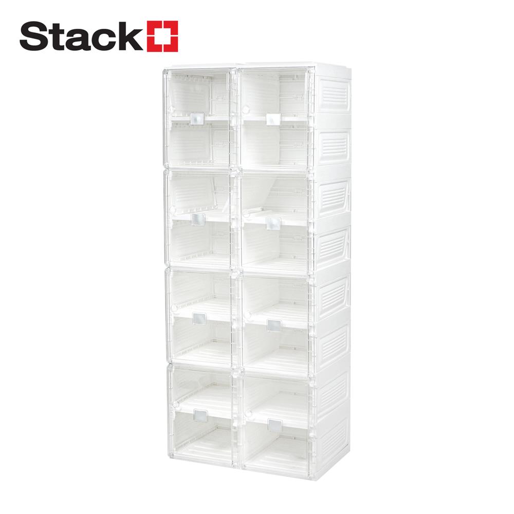 กล่องรองเท้า 16 ช่อง STACKO CLAIRE 53x34x132 ซม. สีขาว/ใส_1