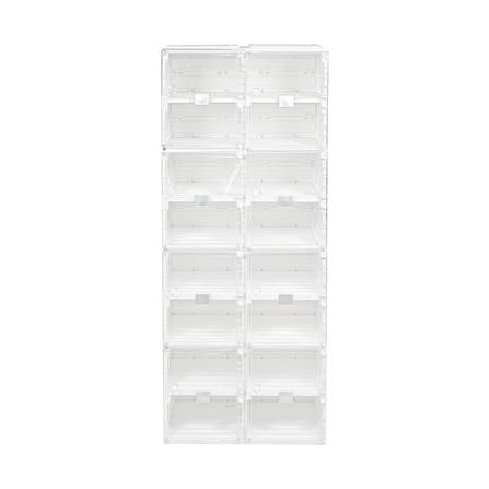 กล่องรองเท้า 16 ช่อง STACKO CLAIRE 53x34x132 ซม. สีขาว/ใส_2