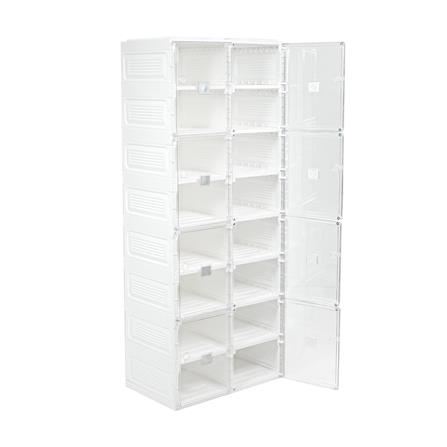 กล่องรองเท้า 16 ช่อง STACKO CLAIRE 53x34x132 ซม. สีขาว/ใส_3
