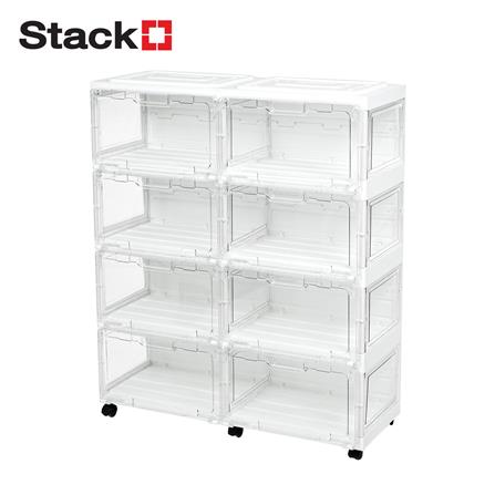 กล่องรองเท้า 8 ช่อง มีไฟ STACKO LAMUZ 74.5x29.5x85 ซม. สีขาว/ใส_1