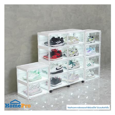 กล่องรองเท้า 8 ช่อง มีไฟ STACKO LAMUZ 74.5x29.5x85 ซม. สีขาว/ใส_5