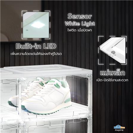 กล่องรองเท้า 8 ช่อง มีไฟ STACKO LAMUZ 74.5x29.5x85 ซม. สีขาว/ใส_8