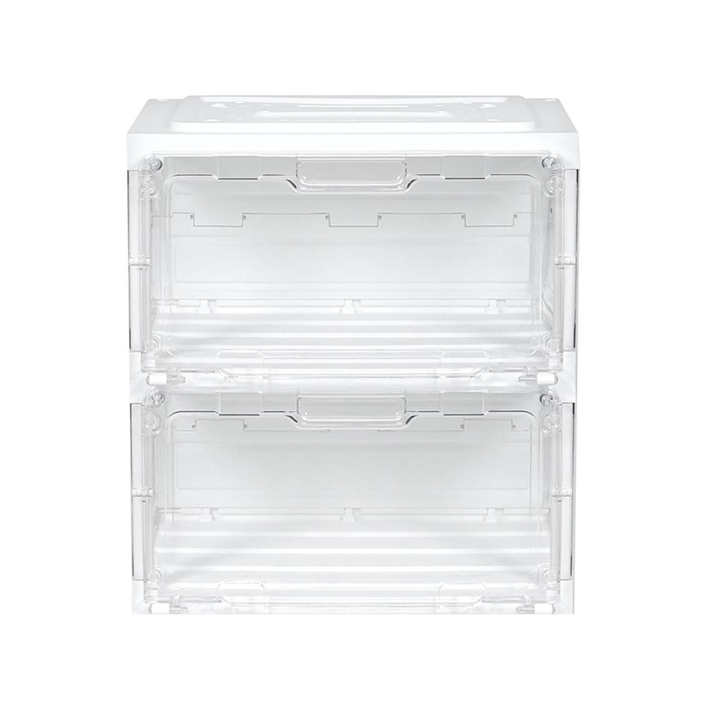 กล่องรองเท้า 2 ช่อง มีไฟ STACKO LAMUZ 38.5x29.5x43 ซม. สีขาว/ใส