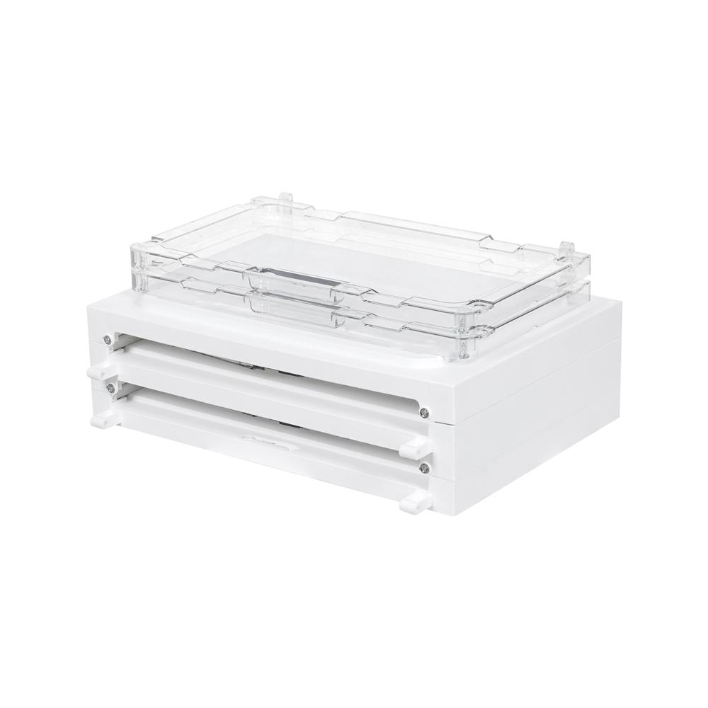 กล่องรองเท้า 2 ช่อง มีไฟ STACKO LAMUZ 38.5x29.5x43 ซม. สีขาว/ใส