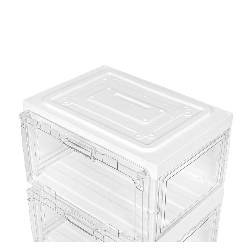 กล่องรองเท้า 2 ช่อง มีไฟ STACKO LAMUZ 38.5x29.5x43 ซม. สีขาว/ใส