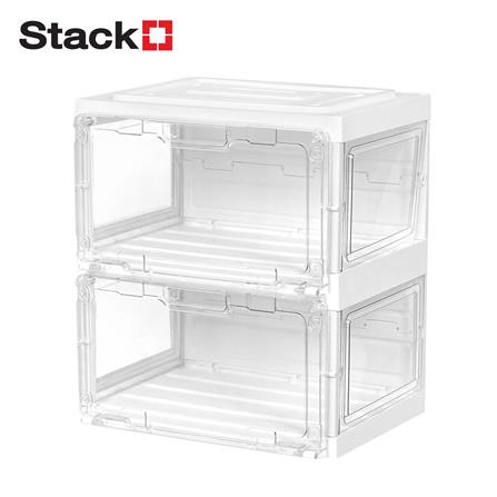 กล่องรองเท้า 2 ช่อง มีไฟ STACKO LAMUZ 38.5x29.5x43 ซม. สีขาว/ใส_1