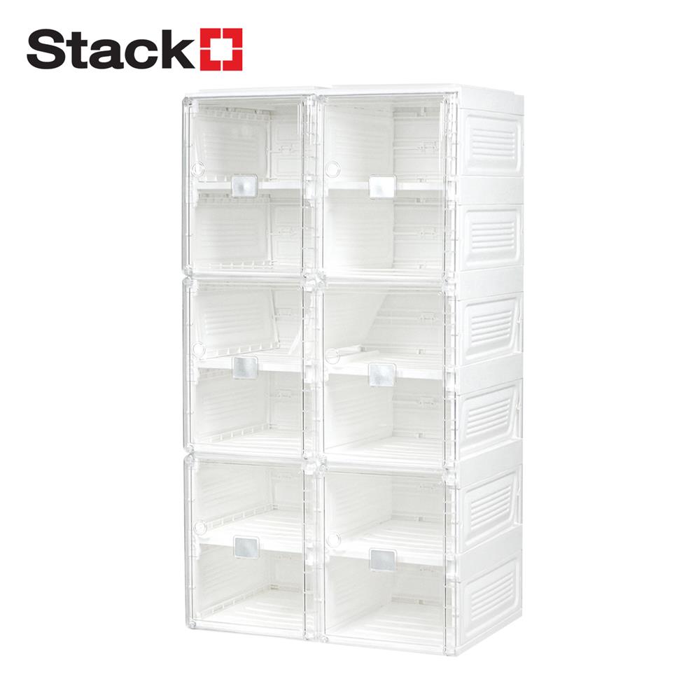 กล่องรองเท้า 12 ช่อง STACKO CLAIRE 53x34x99 ซม. สีขาว/ใส_0