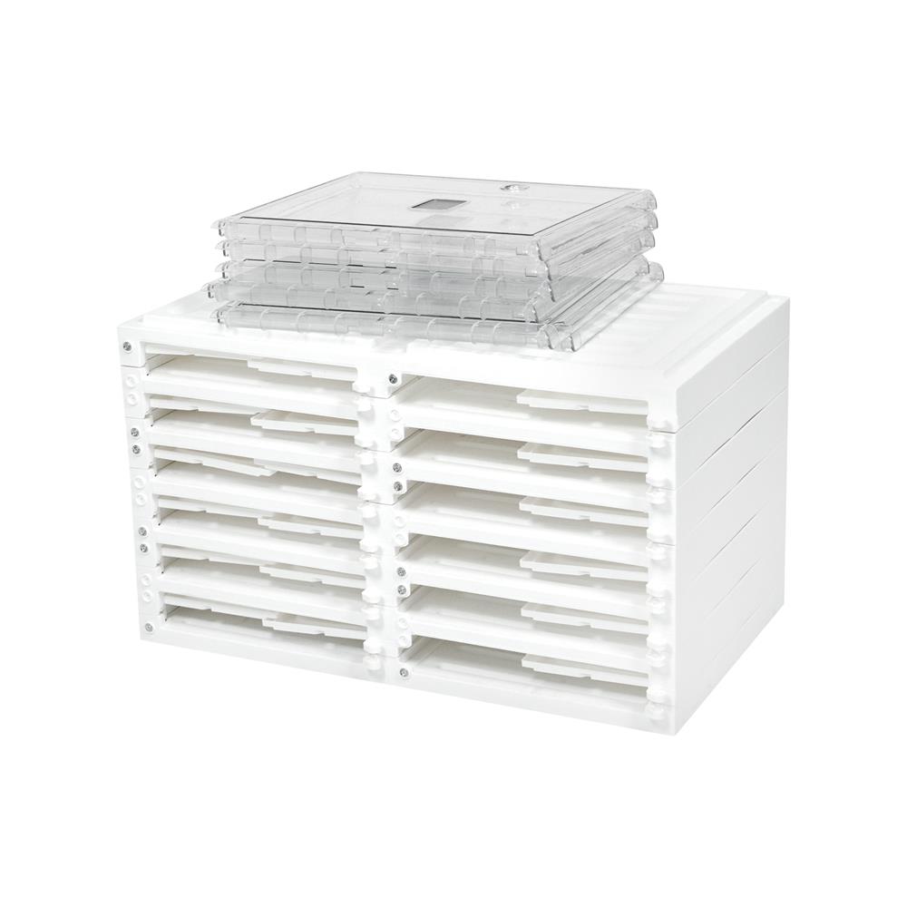 กล่องรองเท้า 12 ช่อง STACKO CLAIRE 53x34x99 ซม. สีขาว/ใส