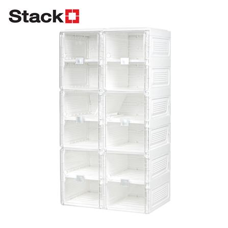 กล่องรองเท้า 12 ช่อง STACKO CLAIRE 53x34x99 ซม. สีขาว/ใส