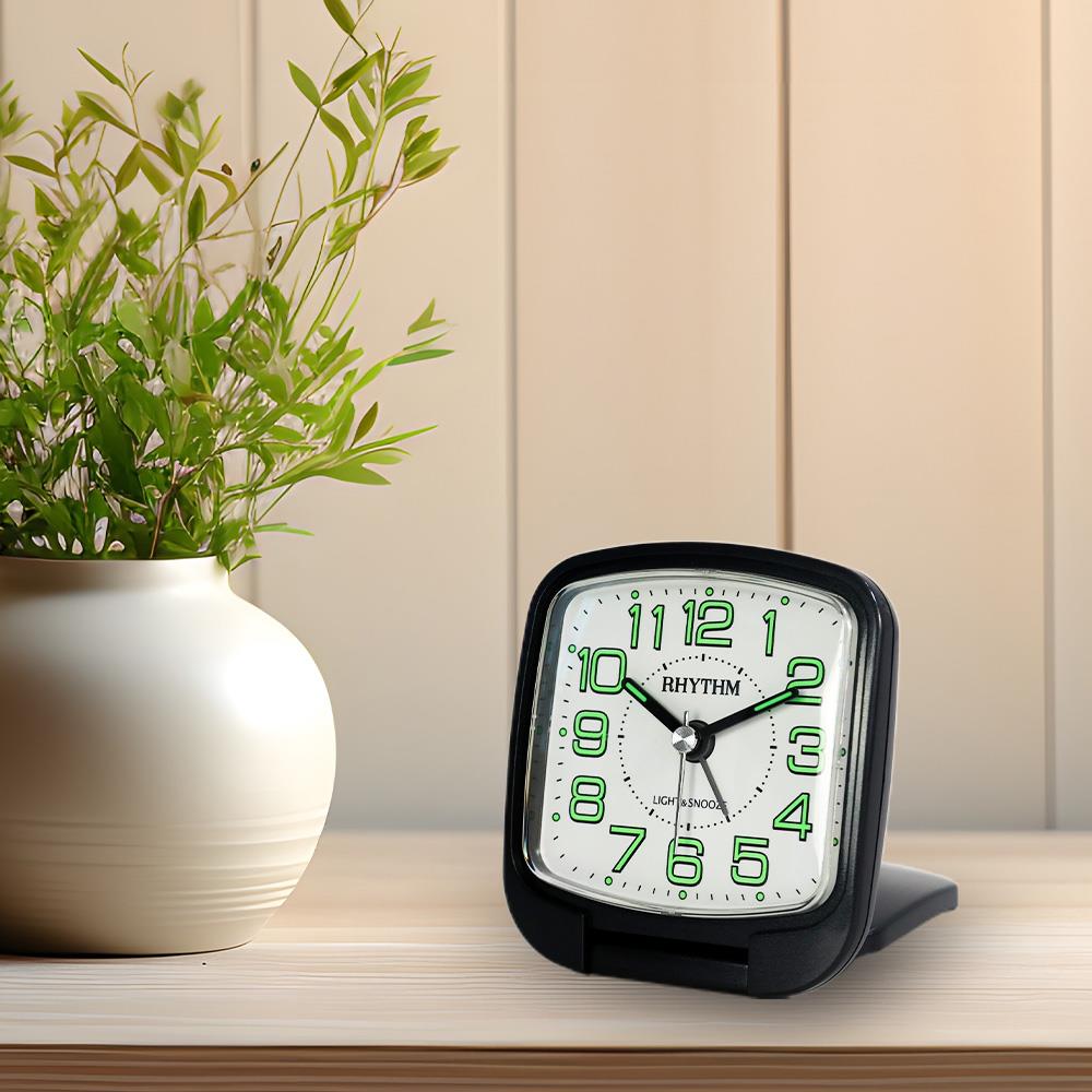 นาฬิกาปลุก RHYTHM CGE602NR02 3 นิ้ว สีดำ