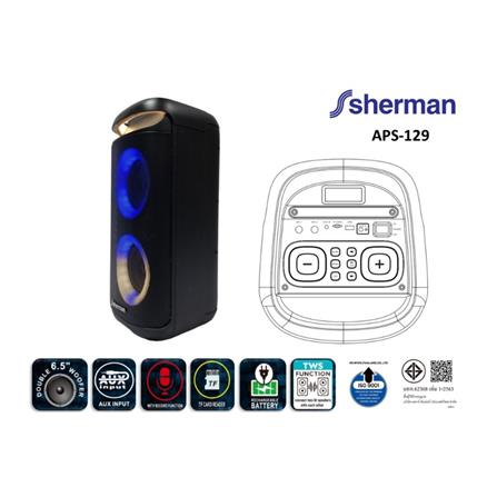 ลำโพงบลูทูธพร้อมไมค์ SHERMAN APS-129_2