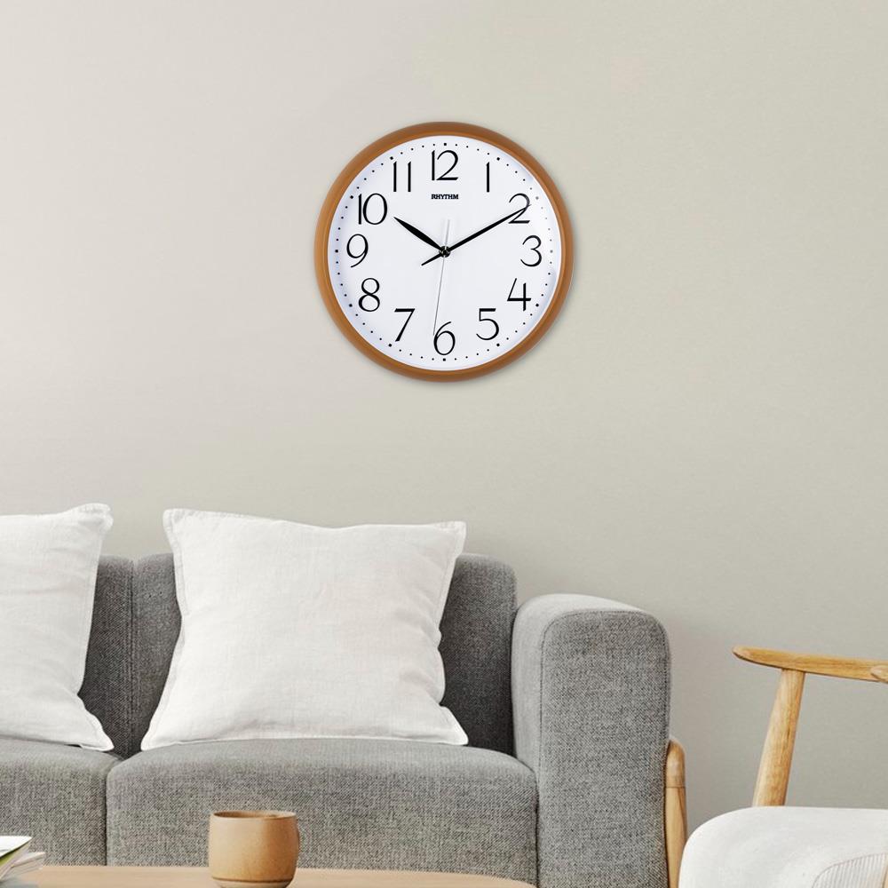 นาฬิกาแขวน RHYTHM CMG578NR07 12.5 นิ้ว สีน้ำตาลอ่อน