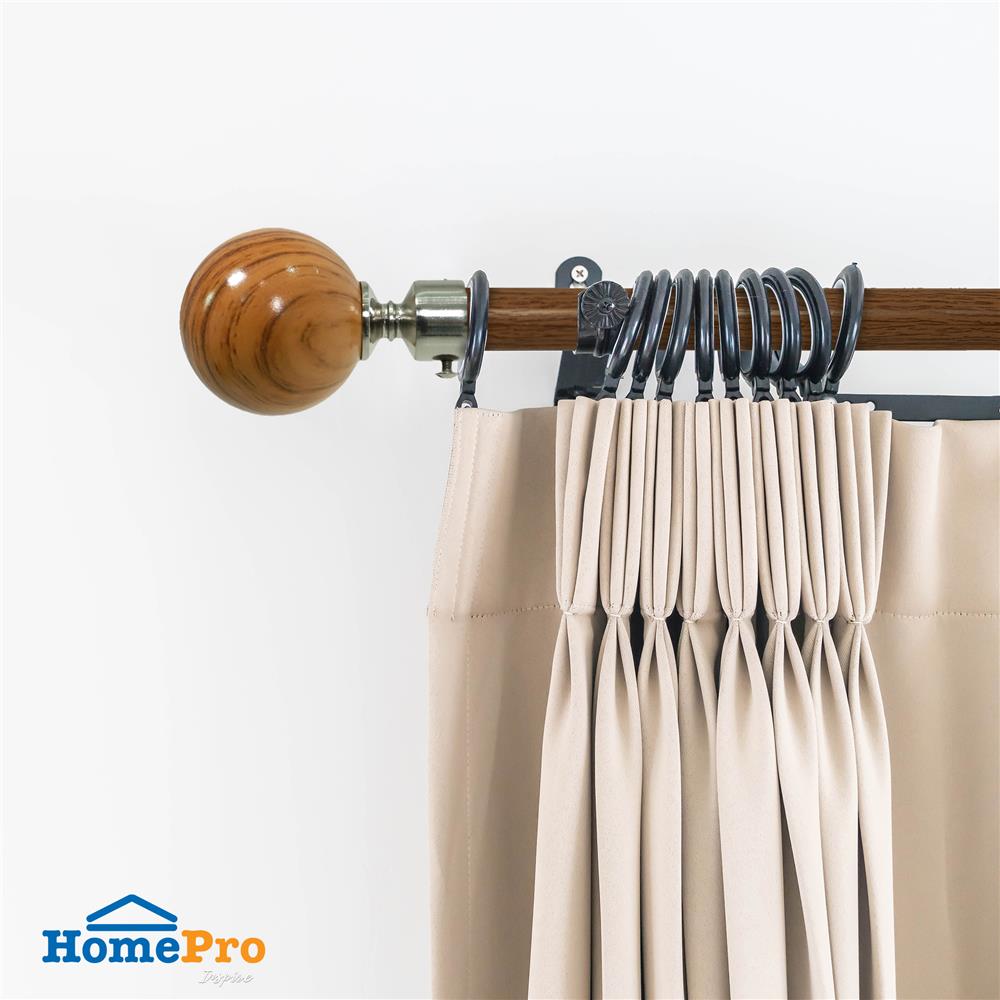 รางเหล็ก ยืดหด HOME LIVING STYLE WOOD BALLS 180-310 ซม. สีโอ๊ค