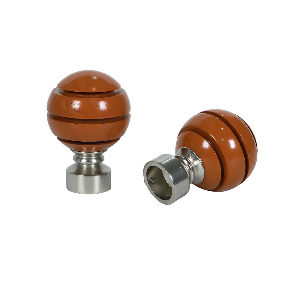 หัว-ท้ายรางม่าน HOME LIVING STYLE STENCIL 25 มม. สีน้ำตาล แพ็ก 2 ชิ้น