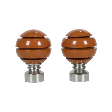 หัว-ท้ายรางม่าน HOME LIVING STYLE STENCIL 25 มม. สีน้ำตาล แพ็ก 2 ชิ้น_1