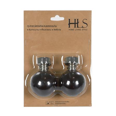 หัว-ท้ายรางม่าน HOME LIVING STYLE DEMBEL 25 มม. สีโอ๊ค แพ็ก 2 ชิ้น_2