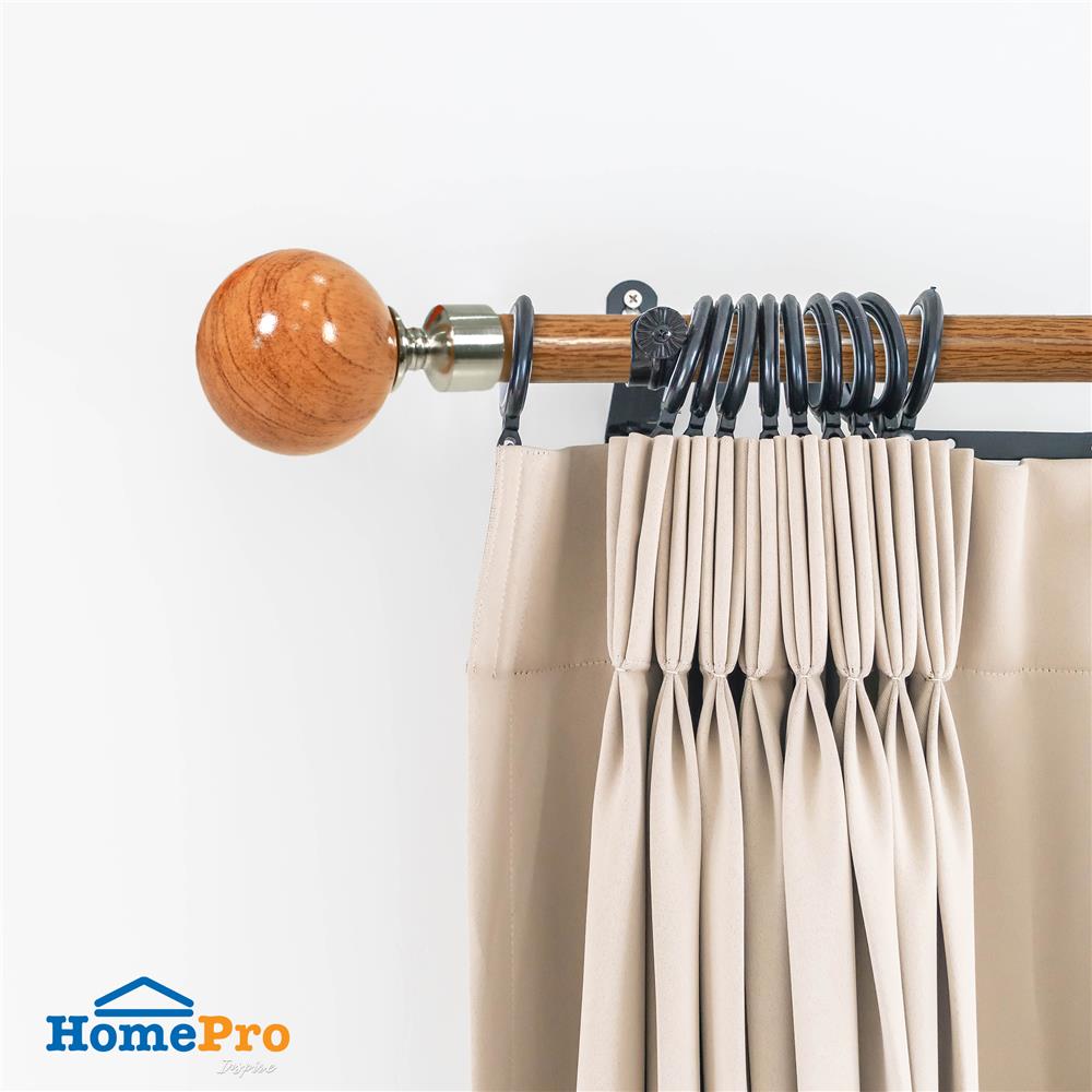 รางเหล็ก ยืดหด HOME LIVING STYLE WOOD BALLS 110-210 ซม. สีน้ำตาล