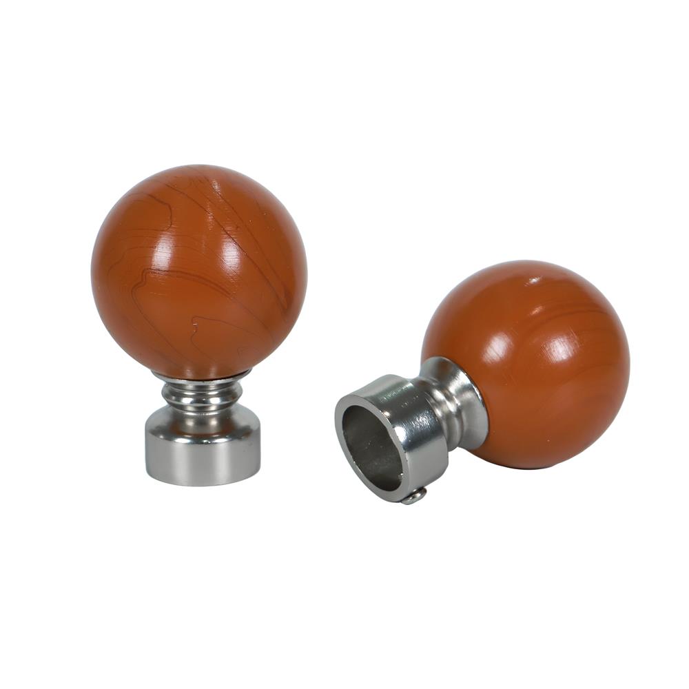 หัว-ท้ายรางม่าน HOME LIVING STYLE DEMBEL 25 มม. สีน้ำตาล แพ็ก 2 ชิ้น