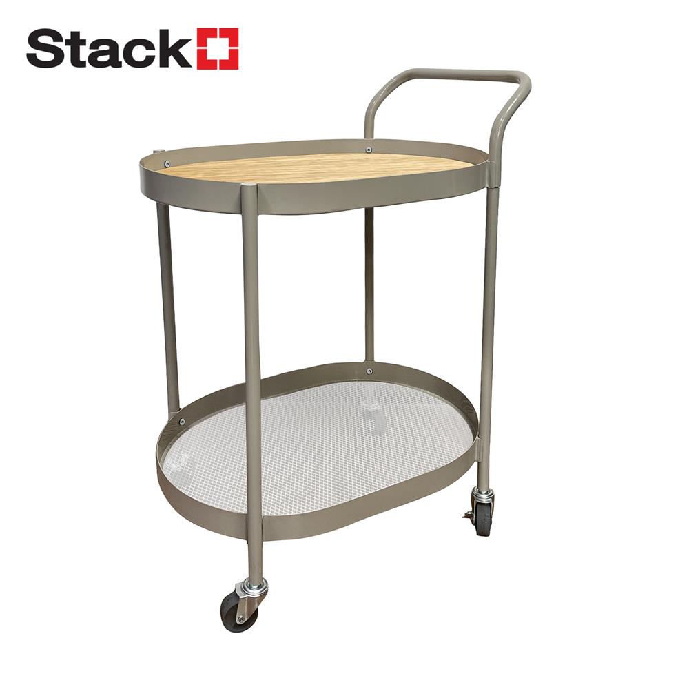 ชั้นวาง 2 ชั้น มีล้อ STACKO LUXE 39x58.5x73.5 ซม. สีเทา