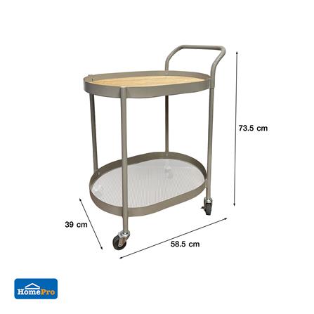 ชั้นวาง 2 ชั้น มีล้อ STACKO LUXE 39x58.5x73.5 ซม. สีเทา_6