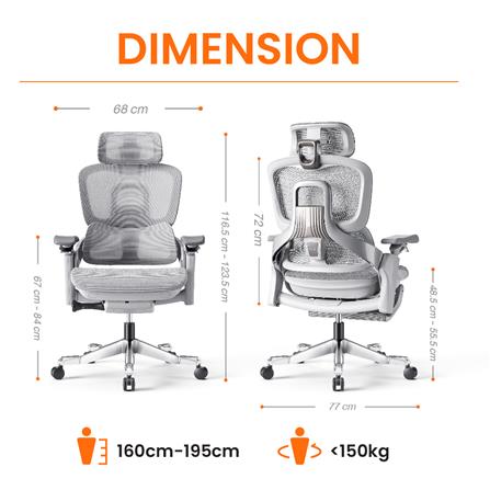 เก้าอี้สุขภาพ ERGOTREND ULTIMATE SPACIO สีเทา_17