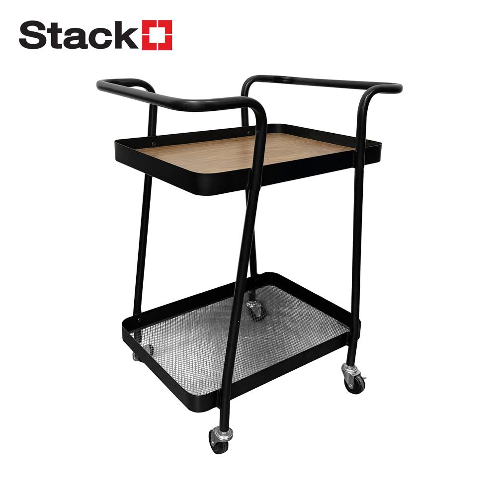 ชั้นวาง 2 ชั้น มีล้อ STACKO LUXE 40x55x73.5 ซม. สีดำ_1