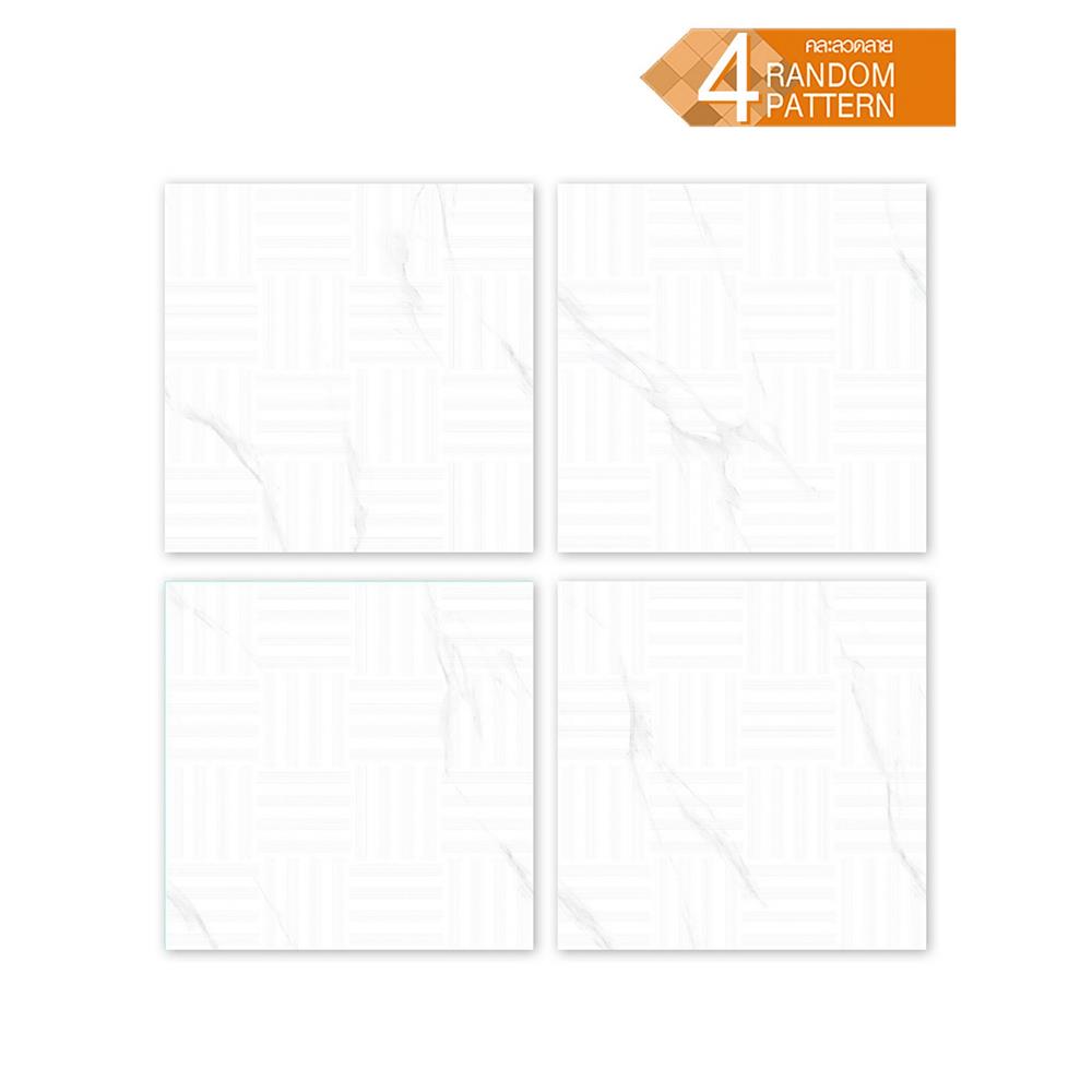 กระเบื้องพื้น 60x60 ซม. TARA เกรซซี่ ขาว A 1.44 ตร.ม.