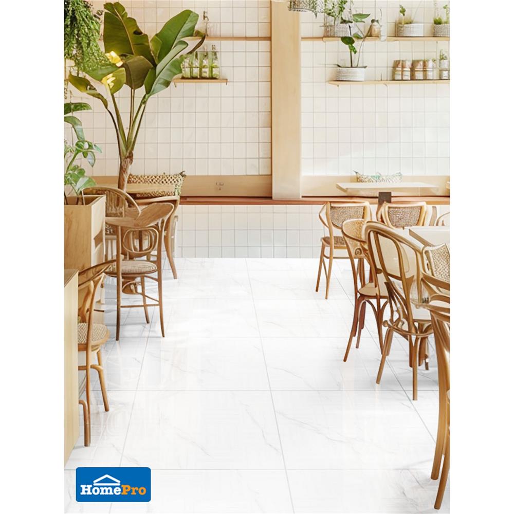 กระเบื้องพื้น 60x60 ซม. TARA เกรซซี่ ขาว A 1.44 ตร.ม.