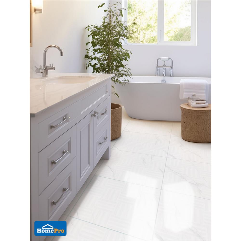 กระเบื้องพื้น 60x60 ซม. TARA เกรซซี่ ขาว A 1.44 ตร.ม.