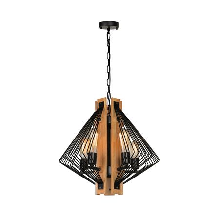 ไฟช่อ L&E 01-03097 สีดำ/น้ำตาล 1 หัว_0