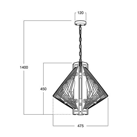 ไฟช่อ L&E 01-03097 สีดำ/น้ำตาล 1 หัว_3