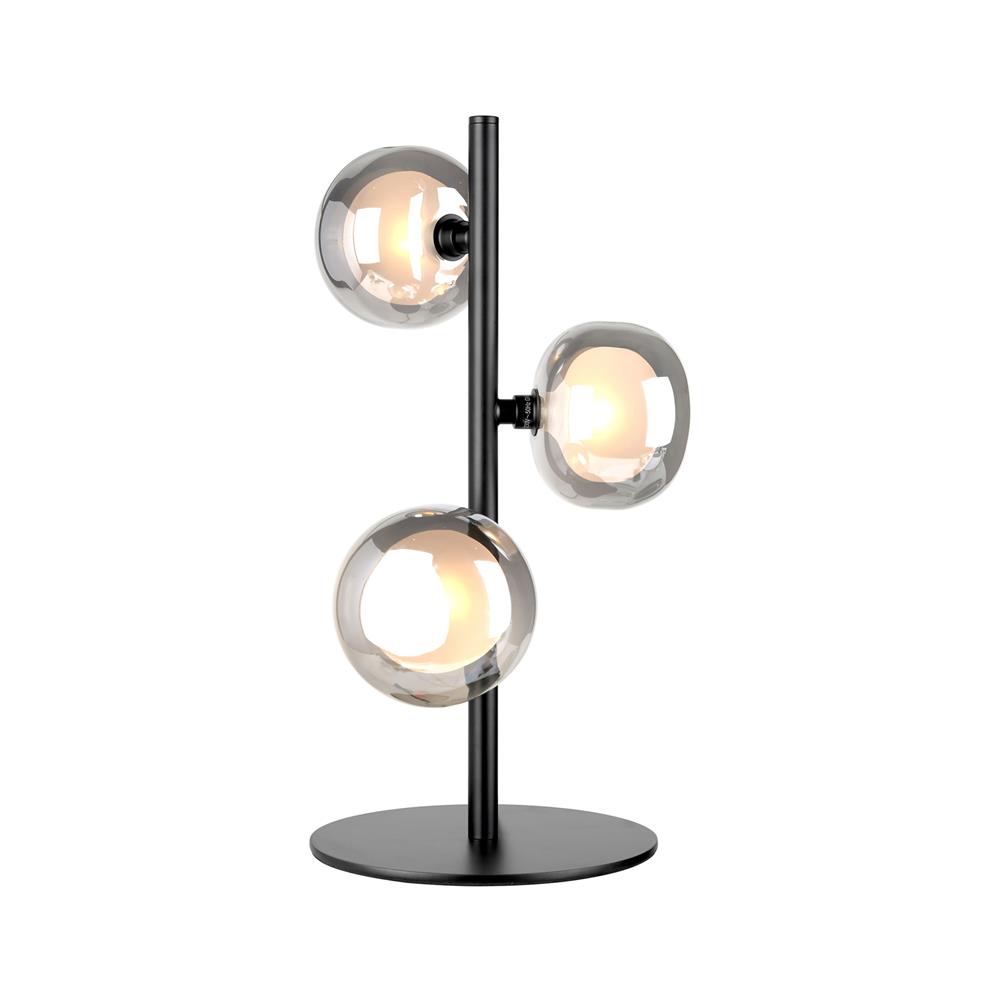 ไฟตั้งโต๊ะ L&E 01-03086 สีใส/ดำ 3 หัว