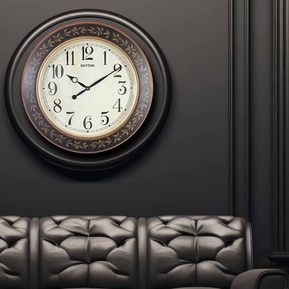นาฬิกาแขวนไม้ RHYTHM CMG292NR06 23.5 นิ้ว สีน้ำตาล