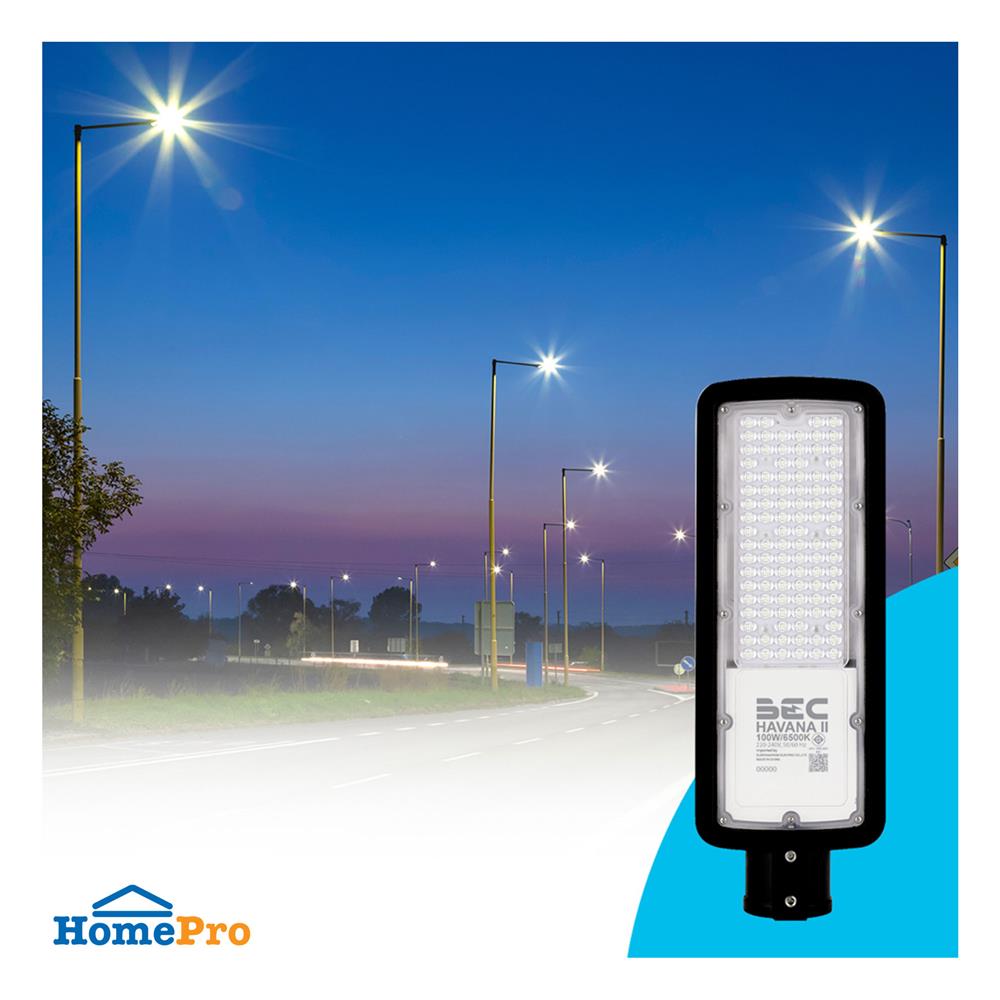 ไฟถนน LED BEC HAVANA II 100 วัตต์ DAYLIGHT สีดำ