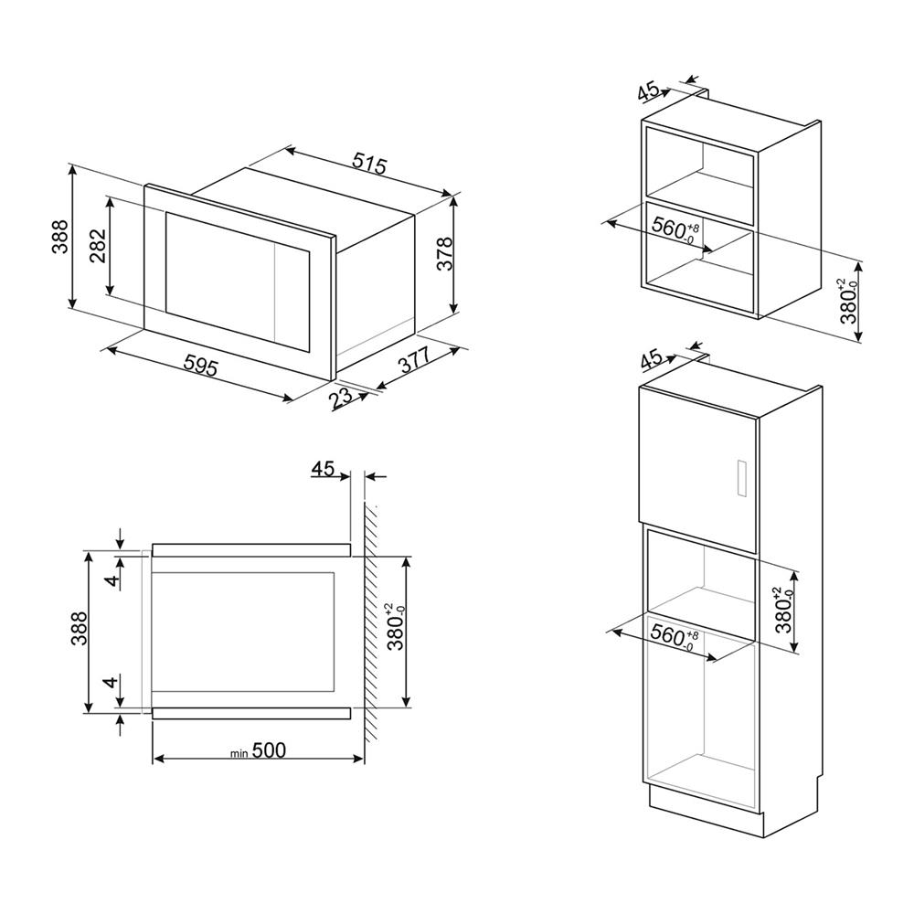 ไมโครเวฟฝังดิจิตอล SMEG FMI125G