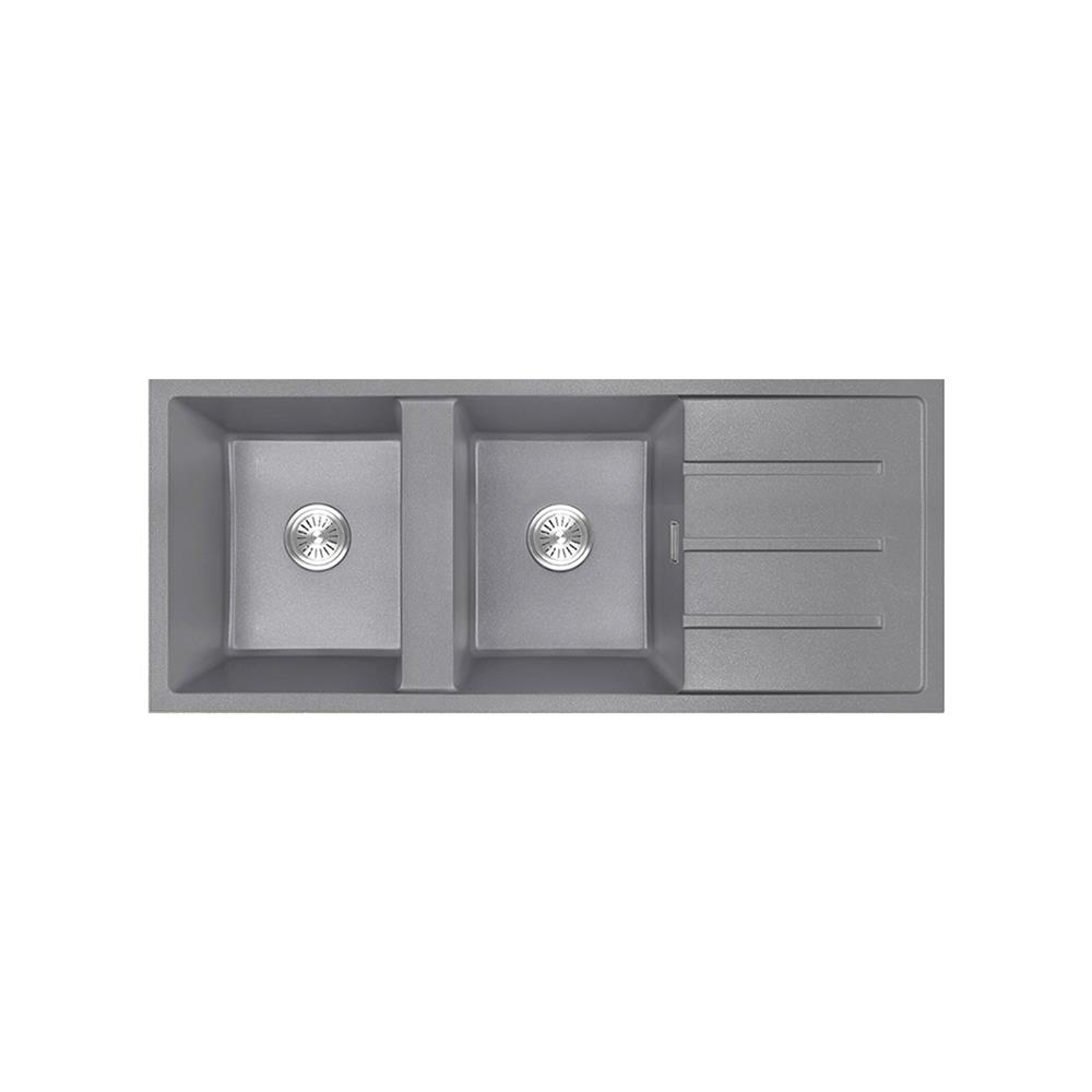 ซิงค์ฝัง 2 หลุม 1 ที่พัก AXIA METALLICA 120 สีเทา