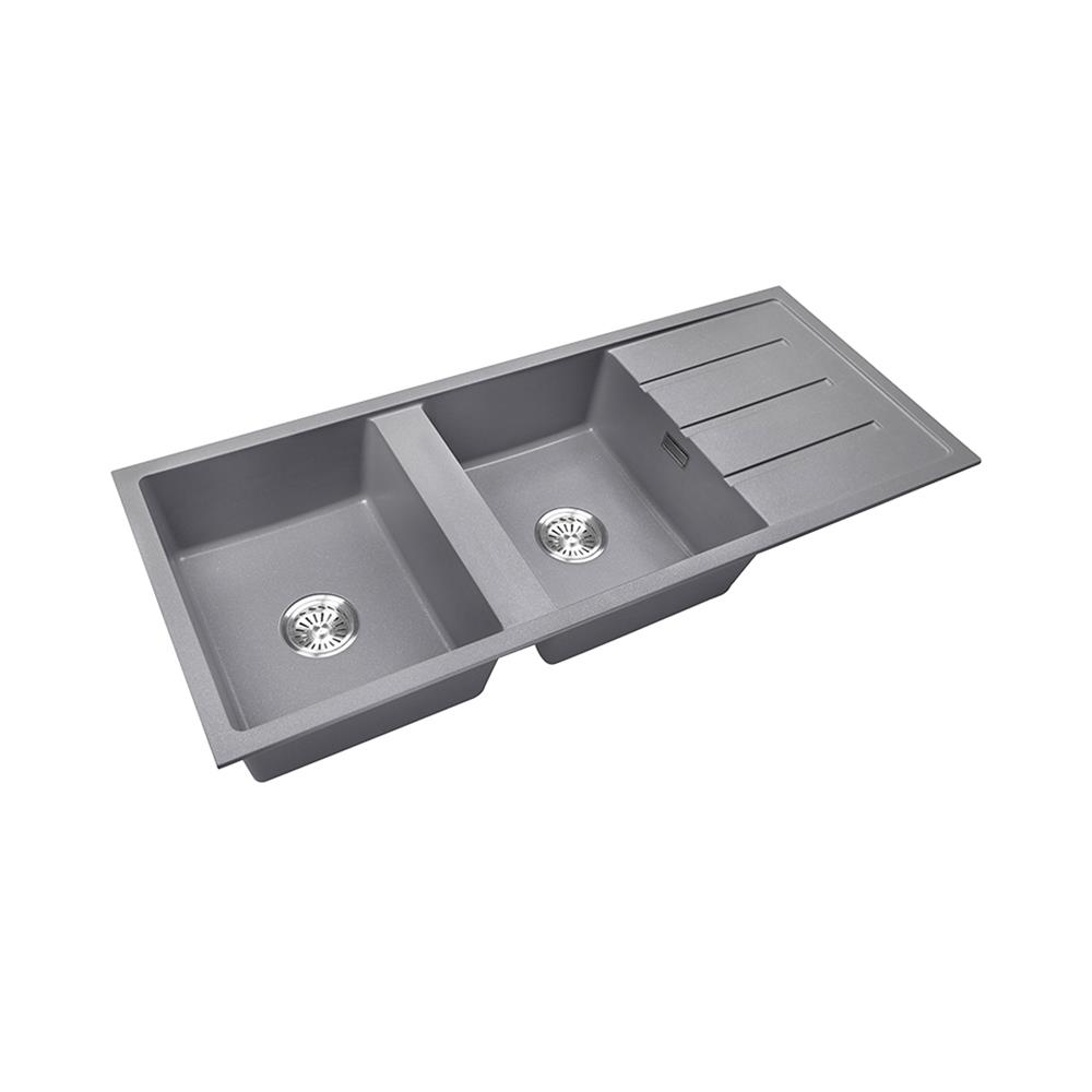ซิงค์ฝัง 2 หลุม 1 ที่พัก AXIA METALLICA 120 สีเทา