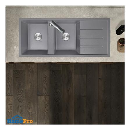ซิงค์ฝัง 2 หลุม 1 ที่พัก AXIA METALLICA 120 สีเทา_4