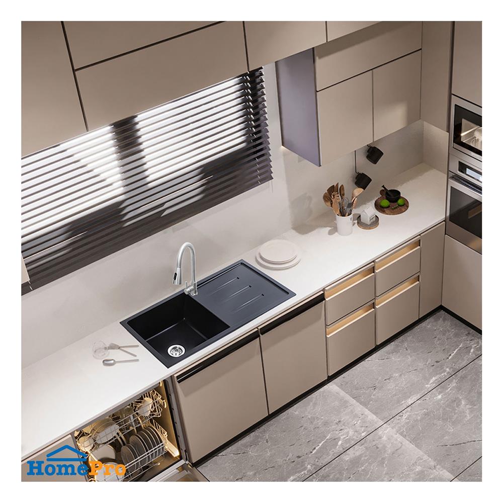 ซิงค์ฝัง 1 หลุม 1 ที่พัก AXIA METALLICA 100 สีดำ