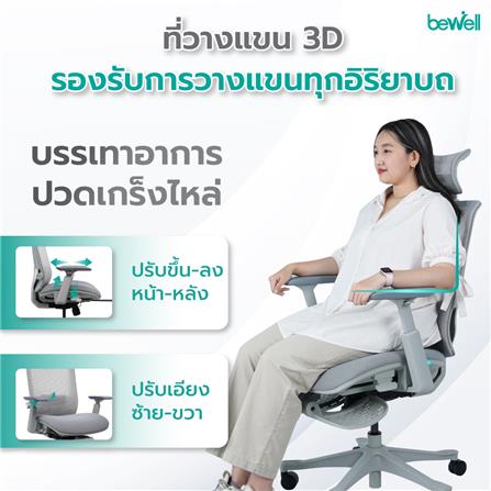 เก้าอี้สำนักงาน BEWELL G099191-ESTEEM-PLUS สีเทา_12